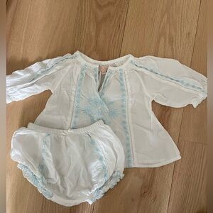 Pink chicken peasant top with bloomers